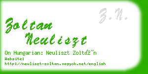 zoltan neuliszt business card